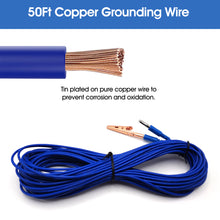 Carregar imagem no visualizador da galeria, Solid Copper Ground Rod,Portable Plug Grounding Rod Kit With 50ft Copper Wire & Alligator Clip