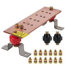Load image into Gallery viewer, 12" Ground Bar Kit, 4’’ Wide Heavy Duty Ground Bars Copper Bus Bar with 2500V 2’’x 2” Standoff Insulators Made of UL Recognized Material