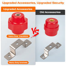 Load image into Gallery viewer, 12" Ground Bar Kit, 4’’ Wide Heavy Duty Ground Bars Copper Bus Bar with 2500V 2’’x 2” Standoff Insulators Made of UL Recognized Material