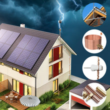 Load image into Gallery viewer, Lightning Dissipation System,6.3ft Industrial Lightning Rod Grounding Kit Great for House Roof,Power Plants, Signal Tower,and Farm Land(Eave Mount)