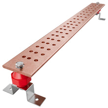 Load image into Gallery viewer, 36”x 4’’x 1/4’’(6mm Thick) Pre-Drilled Electrical Grounding Bus Barfor Power Distribution Cabinet,Ham Radio,Equipment Grounding, GOUNENGNAIL-36 Inch C11000 Solid Copper Ground Bar