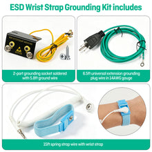 Cargar imagen en el visor de la galería, 50sets ESD Wrist Strap Grounding Kit, Anti-Static Socket Ground System for Electronics & Anti-Static Grounding Mats | Multi-Scenario Application