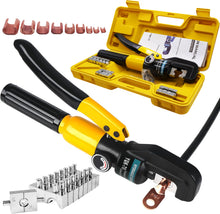 Load image into Gallery viewer, Hydraulic Crimping Tool and Wire Crimping Tool Kit, Range 12AWG-2/0AWG, 8 Pairs Of Dies For Hydraulic Hose Crimper and Electrical Terminal Cable Wire