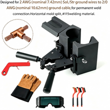Load image into Gallery viewer, #2 Wire to 2/0 AWG Cable T-Type Graphite Exothermic Welding Mold Kit