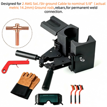 Carregar imagem no visualizador da galeria, 2 AWG (6.54mm) Cable to 5/8 (14.2mm) inch Ground Rod T Connection Graphite Exothermic Welding Mold Kit (ZK-CR2-T)