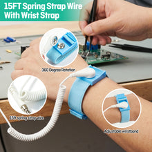 Cargar imagen en el visor de la galería, 50sets ESD Wrist Strap Grounding Kit, Anti-Static Socket Ground System for Electronics & Anti-Static Grounding Mats | Multi-Scenario Application