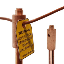 Load image into Gallery viewer, 10 Pieces wholesale Copper Ground Rod Clamp with Electrical Tag, Loose-proof Ground Connector Lock by Hammer for Grounding Rod and Wire Connection for 5/8'' actual 14.2mm O.D Ground Rod