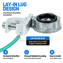 Load image into Gallery viewer, 500 Units pack 1/2" Grounding Bushing - UL Listed Ground Bond Bushing with Layin Wiring Lug,Galvanized Rigid/IMC Conduit Fitting,Insulated and Threaded
