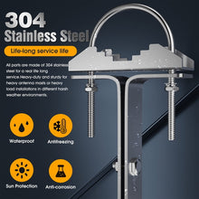 Load image into Gallery viewer, 16 ea. Full Hardware Kit, 16" Antenna Mast Wall Mount Bracket, Heavy-Duty 3-Leg Windproof Stand Off, 304 Stainless Steel Antenna Pole Clamp