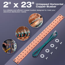 Load image into Gallery viewer, 23" Untapped HORIZONTAL COPPER BUSBAR With Hardware Kit