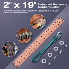 Load image into Gallery viewer, 19" Untapped HORIZONTAL COPPER BUSBAR With Hardware Kit