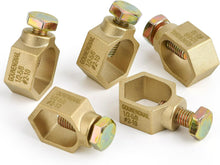 Cargar imagen en el visor de la galería, 500 Pack Copper Ground Rod Clamp | Fits 1/2"–5/8" Grounding Rods, Wire Range #2–#10