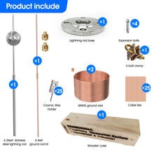 Load image into Gallery viewer, Lightning Dissipation System,6.3ft Industrial Lightning Rod Grounding Kit Great for House Roof,Power Plants,Signal Tower,and Farm Land( Flat Top Mount)