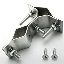Cargar imagen en el visor de la galería, 50 Pack Stainless steel double antenna mast mount clamp, pole-to-pipe connector fits 1”-2” & 0.93”-1.4” pipes. Ideal for TV antenna, flagpole, camera outdoor mounting, rust-proof & heavy duty.