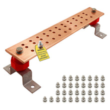 Load image into Gallery viewer, 16inch 1500A Copper Grounding Bar Kit,Copper Bus Bar Ground Bus Bar