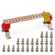 Carregar imagem no visualizador da galeria, GOUNENGNAIL- 12" Copper Bus Bar,Heavy Duty Ground Bar Kit, 24 x 0.41’’ Holes and Slots with 2” Standoff Insulators Made from UL Recognized Material,2500V