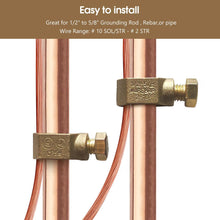 Cargar imagen en el visor de la galería, Silicon Bronze Ground Rod Clamp,UL & CSA listed,Great for 1/2”- 5/8”Grounding Rods