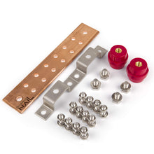 Load image into Gallery viewer, GOUNENGNAIL-Wall Mounted Copper Ground Bar Kit .25" x 2" x 10" Bus Bar 5/16'' x 12 Terminal Positions