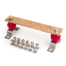 Load image into Gallery viewer, GOUNENGNAIL-Wall Mounted Copper Ground Bar Kit .25" x 2" x 10" Bus Bar 5/16'' x 12 Terminal Positions