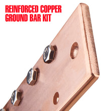 Load image into Gallery viewer, Copper Ground Bar Kit - .25" x 2" x 12" Busbar with 20 Terminal Positions