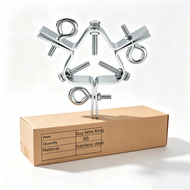304 Stainless Steel 3-Way Guy Ring, Heavy Duty Antenna Mast Stabilizer Ring for 2.4 Inch Diameter Masts（Set of 30 ）
