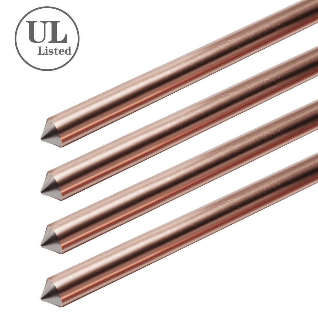 100 units Ground Rod Dia 5/8 in 8 ft L Copper Bonded Electrical Grounding Bar