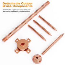 Load image into Gallery viewer, Lightning Rod,Copper Lightning Rod With Connection Clamp UL Listed Three-Pole Spike Brass Detachable Lightning Protection Equipment for House Roof Bungalow Tin House Farm
