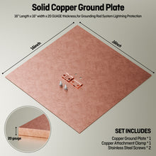 Load image into Gallery viewer, 10-Pack Solid Copper Ground Plate ,16" Length x 16" width x 20 GUAGE thickness,for Grounding Rod System Lightning Protection
