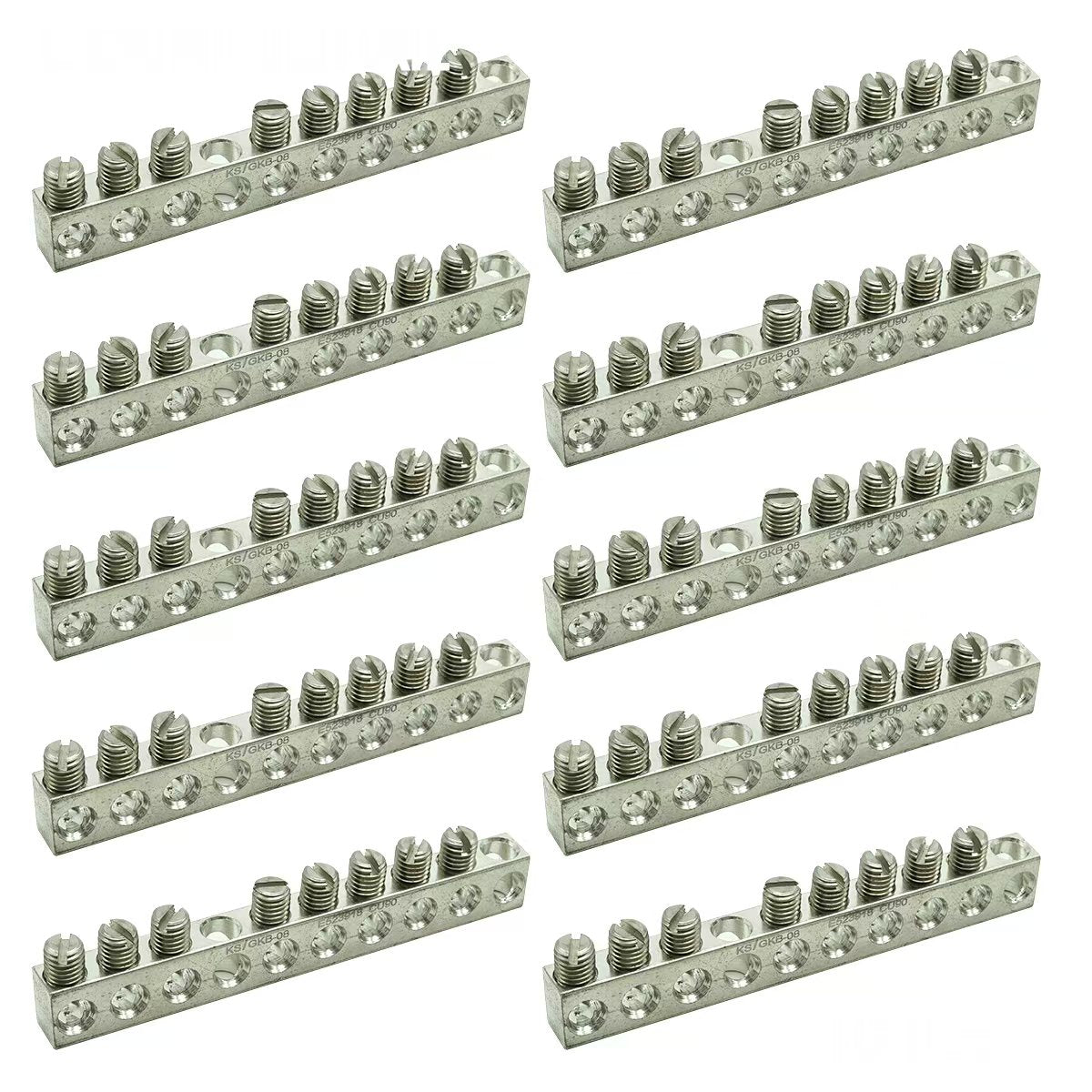 Multiple Ground Bar 10 Pack UL Certified Ground Bar Kit, Max Wire Dia 4 AWG,Aluminum Groun ...