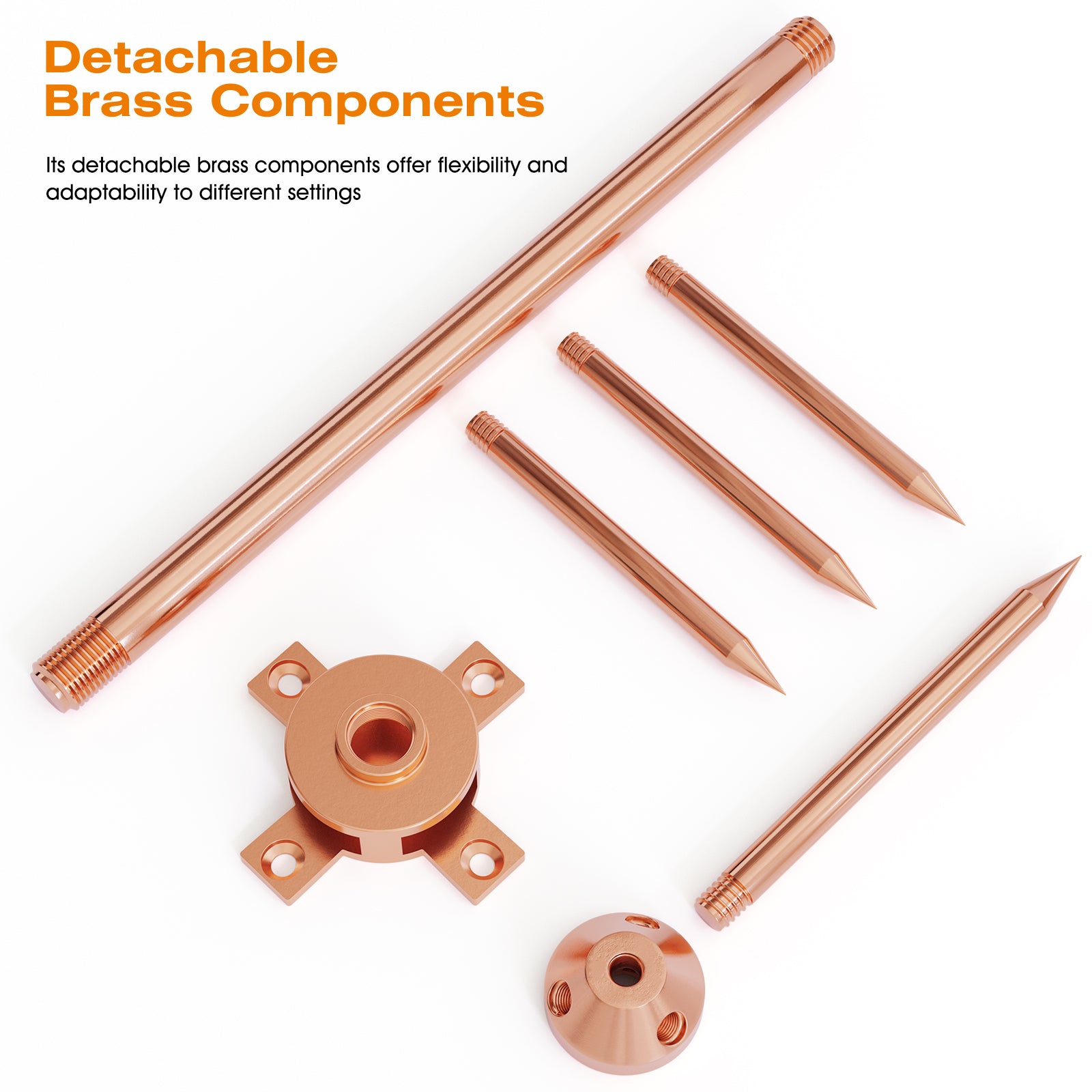 Lightning Rod,Copper Lightning Rod Protection System With 60 Feet 6AWG ...