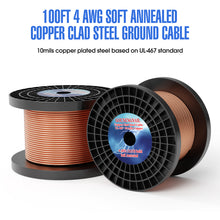 Carregar imagem no visualizador da galeria, 315ft 4 AWG Soft Annealed Solid Grounding Wire, Per UL-467 10 Mils Copper Clad Steel Ground Cable Earth Wire
