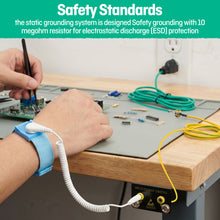 Load image into Gallery viewer, 50sets ESD Wrist Strap Grounding Kit, Anti-Static Socket Ground System for Electronics &amp; Anti-Static Grounding Mats | Multi-Scenario Application
