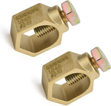 Cargar imagen en el visor de la galería, 500 Pack Copper Ground Rod Clamp | Fits 1/2"–5/8" Grounding Rods, Wire Range #2–#10
