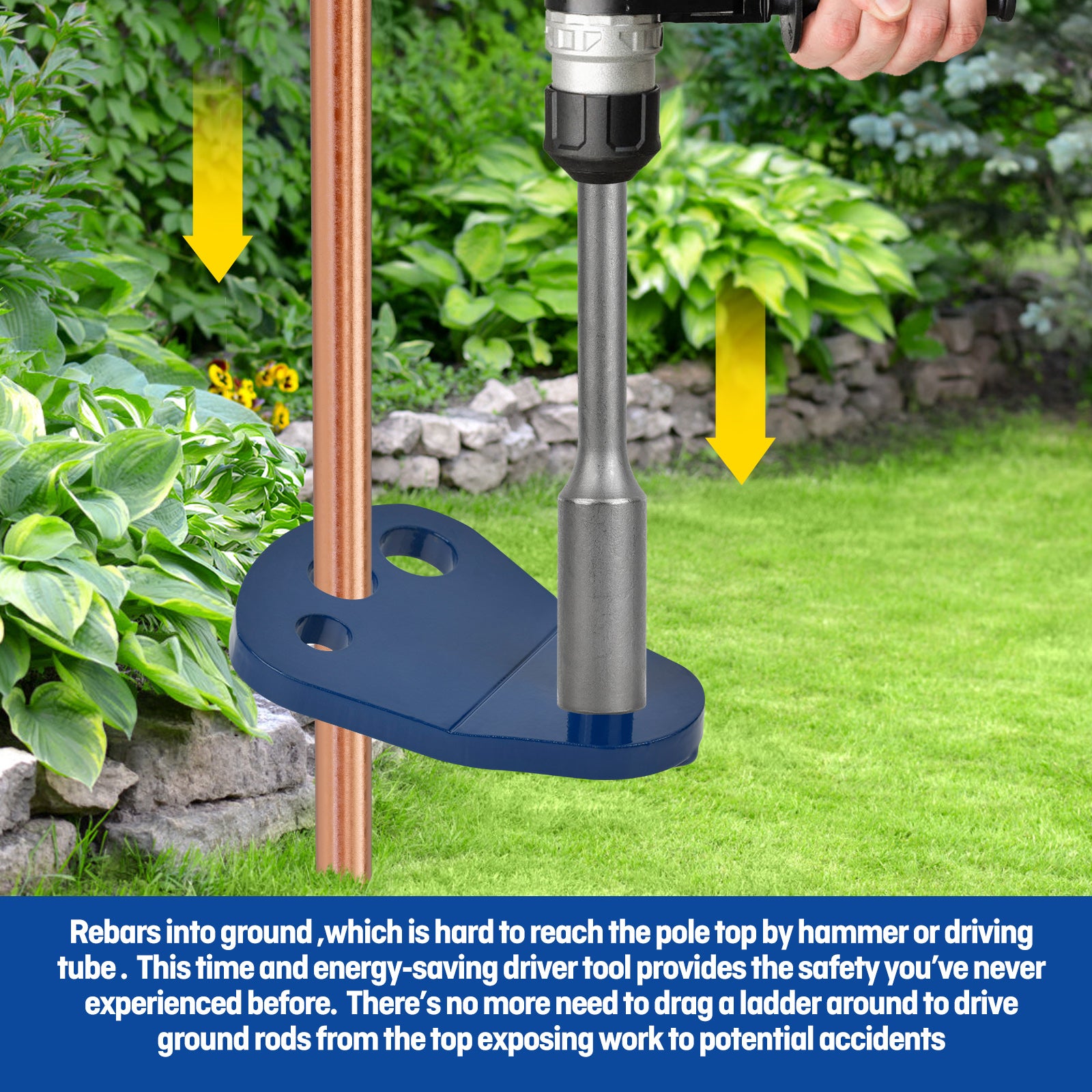 Rod Driver Rental Ground Rod Driver For 1/2” 5/8” 3/4” Ground Rods and Rebar ...