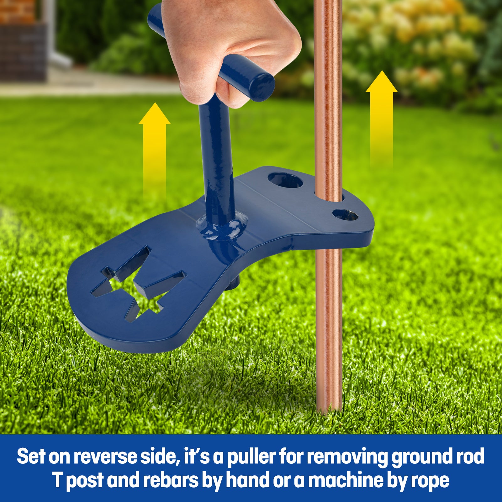 Offset Ground Rod Driver Universal Ground Rod Driver & Puller For Grounding Rod, Rebar,T Post ...