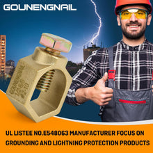 Cargar imagen en el visor de la galería, 500 Pack Copper Ground Rod Clamp | Fits 1/2"–5/8" Grounding Rods, Wire Range #2–#10
