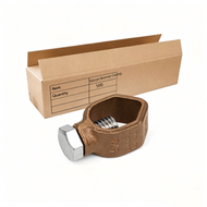 500 Units pack Silicon Bronze Copper Ground Rod Clamp with Stainless Steel Bolt, Fits 1/2''-5/8'' Grounding Rods, Solderless Ground Connection, UL Listed