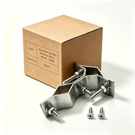 50 Pack Stainless steel double antenna mast mount clamp, pole-to-pipe connector fits 1”-2” & 0.93”-1.4” pipes. Ideal for TV antenna, flagpole, camera outdoor mounting, rust-proof & heavy duty.