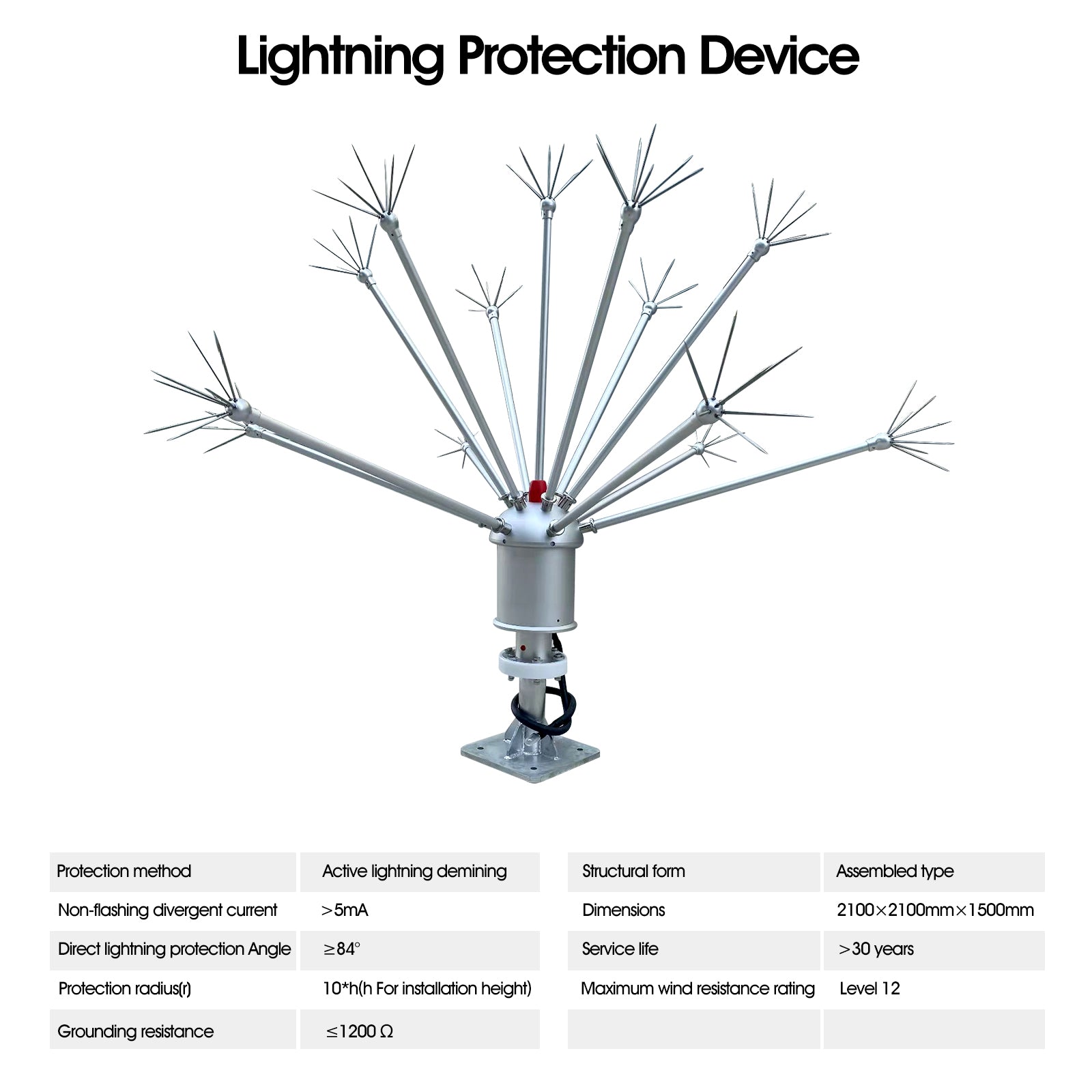 Lightning Dissipation Array GNN2M-AL Non-Source Corona Field Lightning Dissipation Protection Devi ...