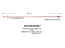 Load image into Gallery viewer, GOUNENGNAIL-4&#39;Ground Rod-with 15ft Ground Wire Tinned Copper UL Listed- for Electric Fences,Antennas,Satellite Dishes,Instruments,Generator Grounding Earthing
