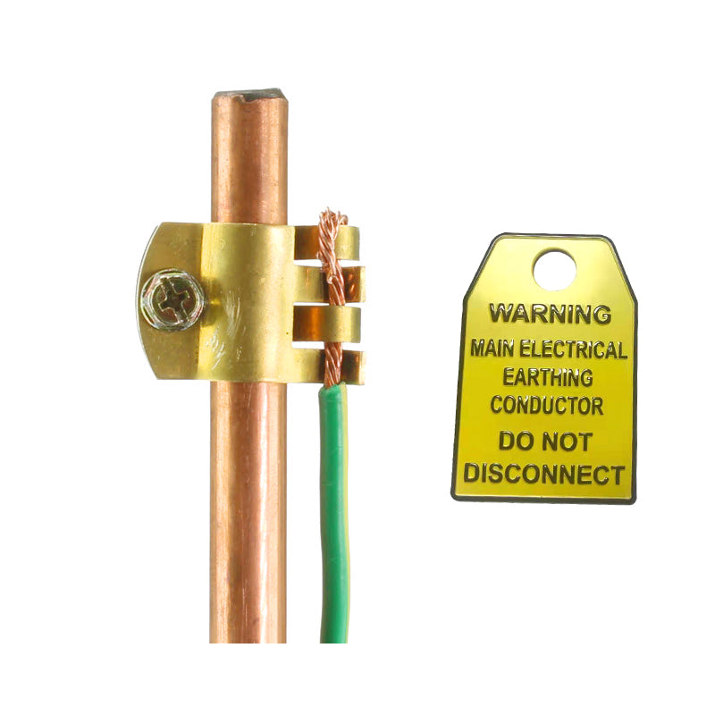 Australian Standards Earth Stake,1.4m Long Rod Kit with Brass Earth Clamp and Warning Tag