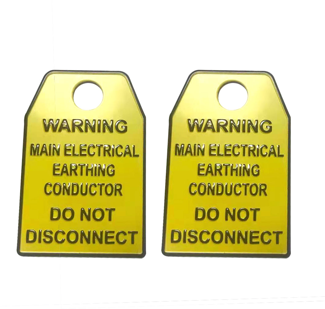 Earthing electrical warning tag