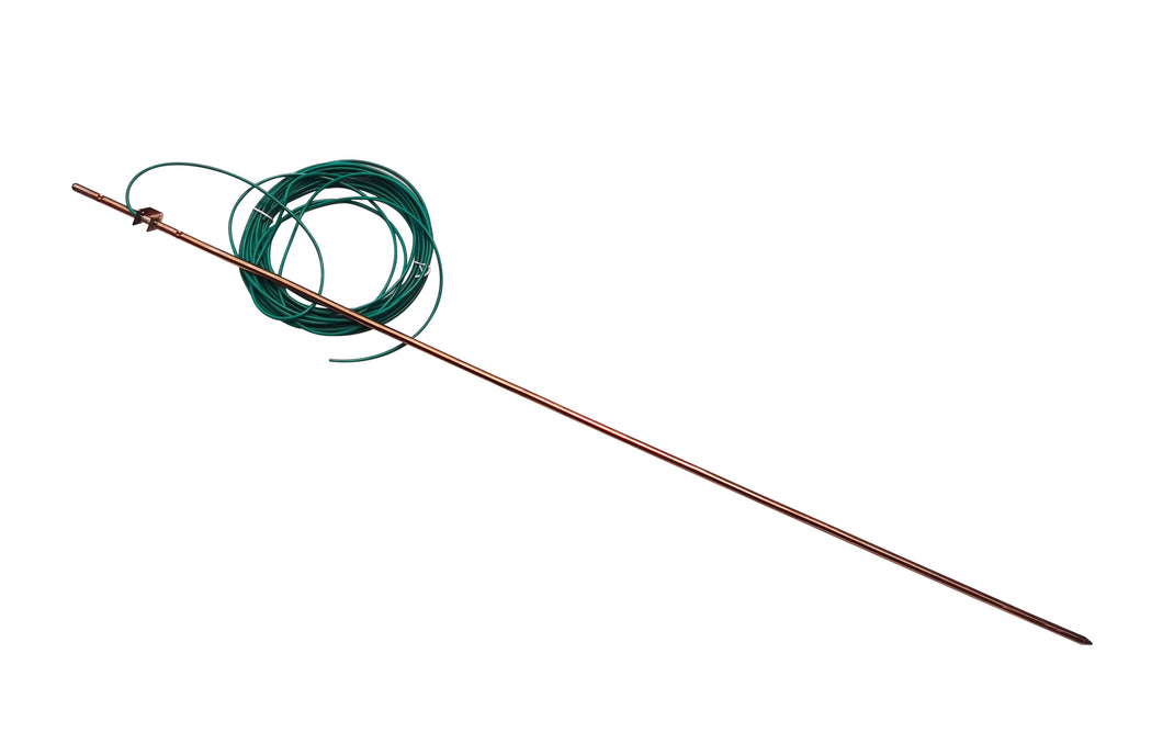 GOUNENGNAIL-4'Ground Rod-with 15ft Ground Wire Tinned Copper UL Listed- for Electric Fences,Antennas,Satellite Dishes,Instruments,Generator Grounding Earthing