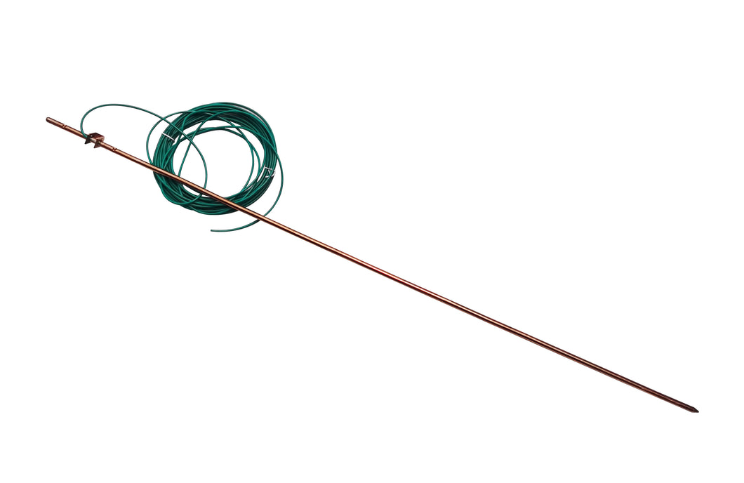 4'Ground Rod-with 15ft Ground Wire Tinned Copper UL Listed- for Electric Fences,Antennas,Satellite Dishes,Instruments,Generator Grounding Earthing