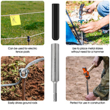 Carregar imagem no visualizador da galeria, SDS-Plus Ground Rod Driver for 5/8 Inch and 3/4 Inch Ground Rods,Fits for  Any SDS-Plus Rotary Hammer Drills with Flexible Vinyl Protective End Cap
