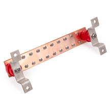 Cargar imagen en el visor de la galería, Copper Ground Bar Kit - .25&quot; x 2&quot; x 12&quot; Busbar with 20 Terminal Positions
