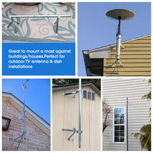 Carregar imagem no visualizador da galeria, GOUNENGNAIL-14 Inch Heavy-Duty Wall Metal Mounting Brackets for Antenna Poles and Mast ,Stand Off Wall Mast Mount Clamps,1 Pair with Expansion Bolts
